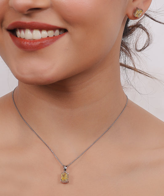 Silver Golden Glow Pendant Set