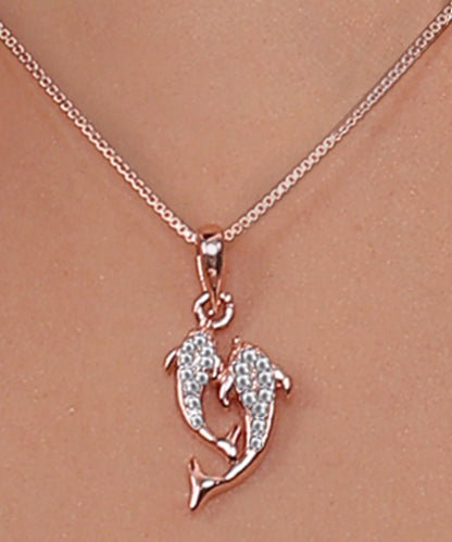 Twin Dolphin Pendant