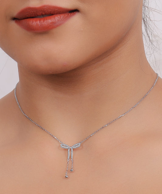 Elegant Bow Drop Pendant