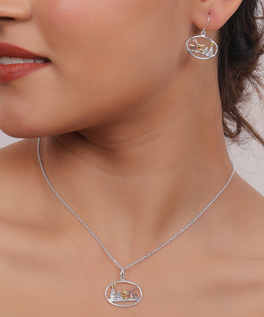 Reindeer and Pine Forest Set