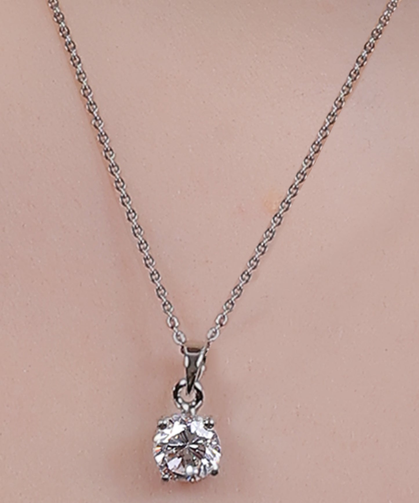Silver Solitaire Pendant Pendant