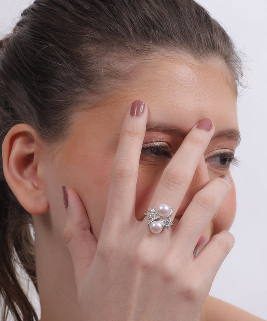 Twin Pearl Ring