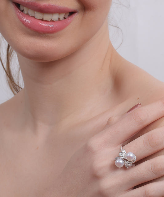 Twin Pearl Ring