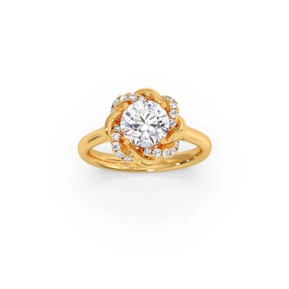 Infinity Twist Diamond Blossom Ring