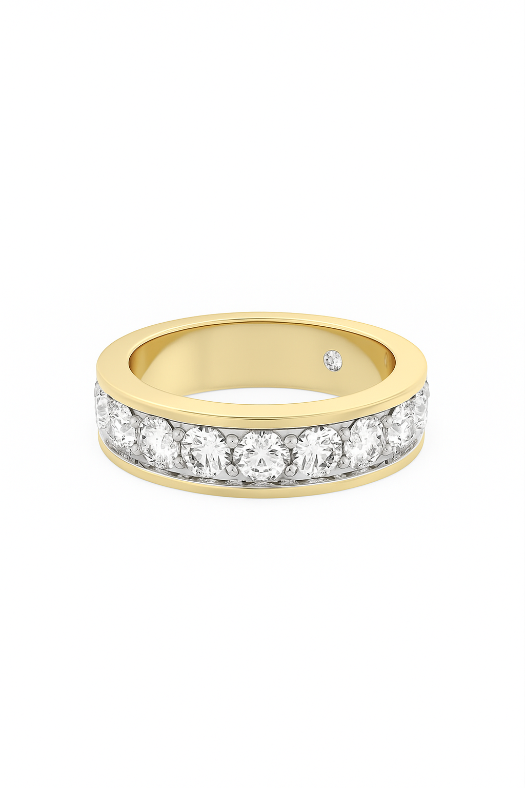Diamond Channel-Set Gold Band
