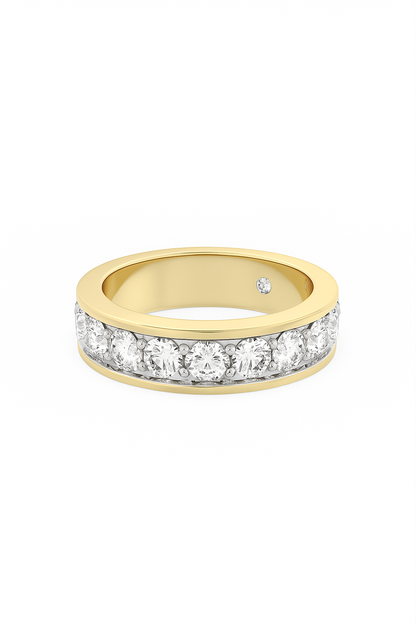 Diamond Channel-Set Gold Band