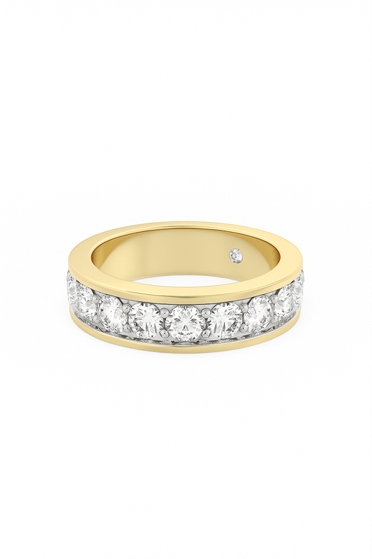 Diamond Channel-Set Gold Band