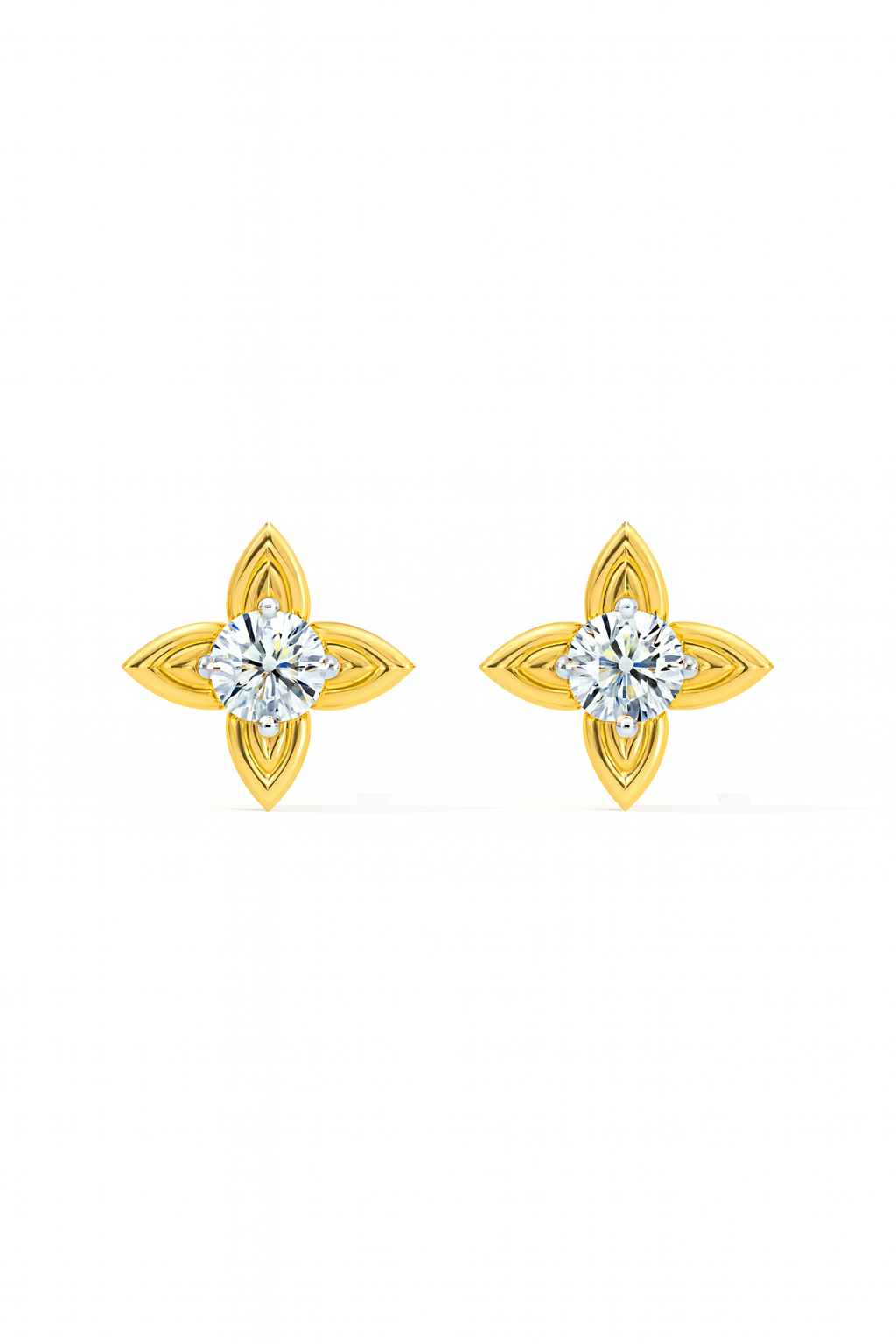 Golden Bloom Diamond Stud
