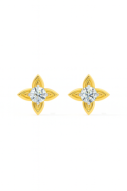 Golden Bloom Diamond Stud