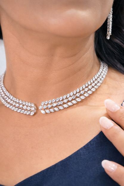 Eterna Leaf Diamond Choker Necklace