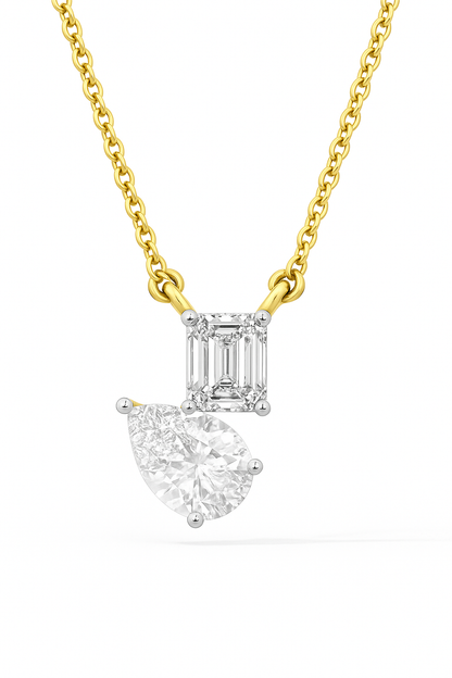 Radiant Duo Diamond Pendant