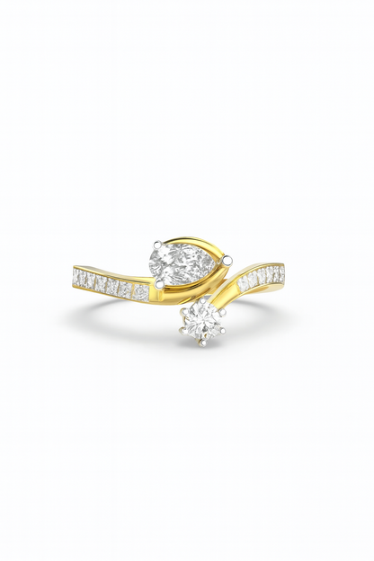 Radiant Dual Spark Diamond Ring