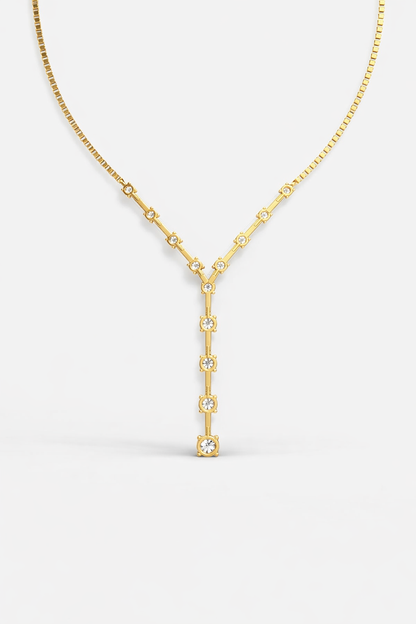 Aurora V-Line Diamond Drop Necklace