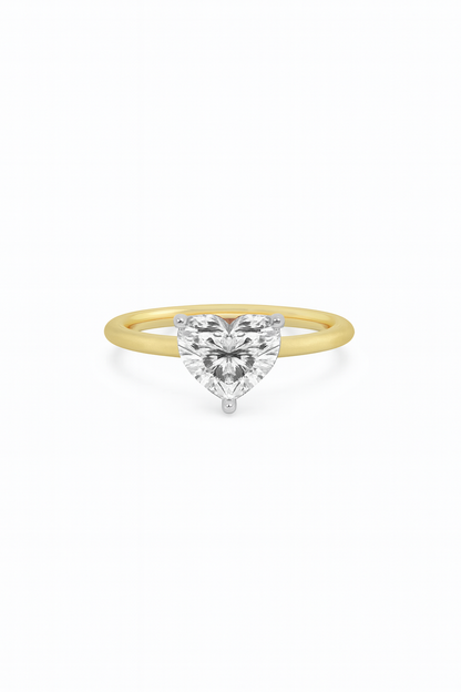 Heart of Gold Solitaire Ring