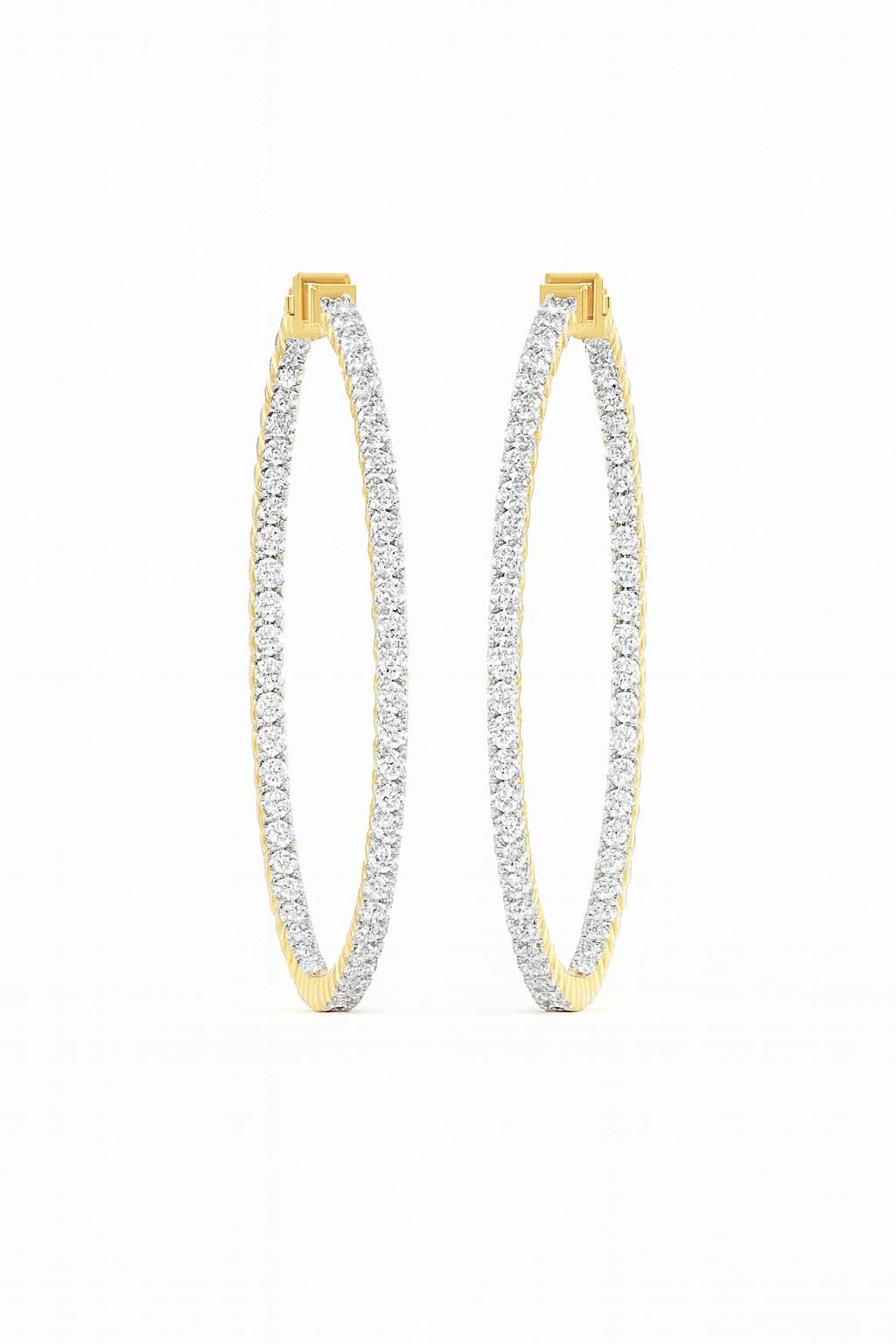 Classic Diamond Hoop Earrings