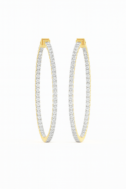 Classic Diamond Hoop Earrings
