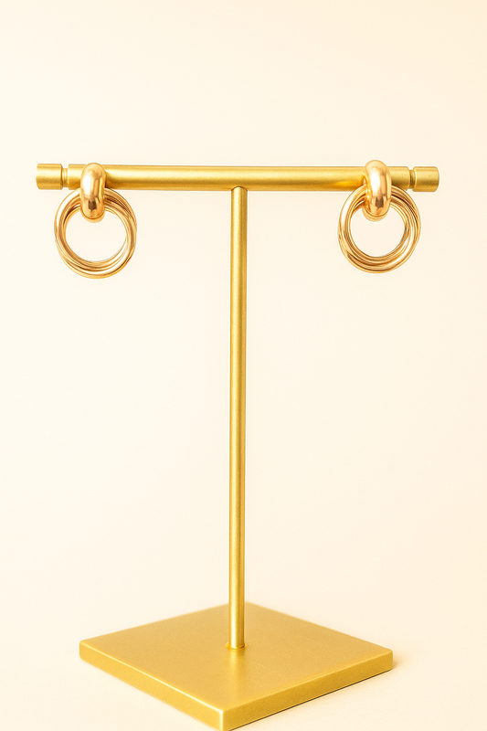 Golden Orbit Drop Earrings
