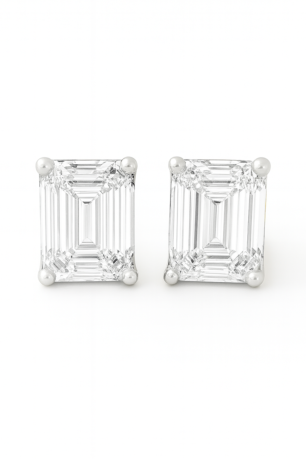 Emerald-Cut Diamond Studs