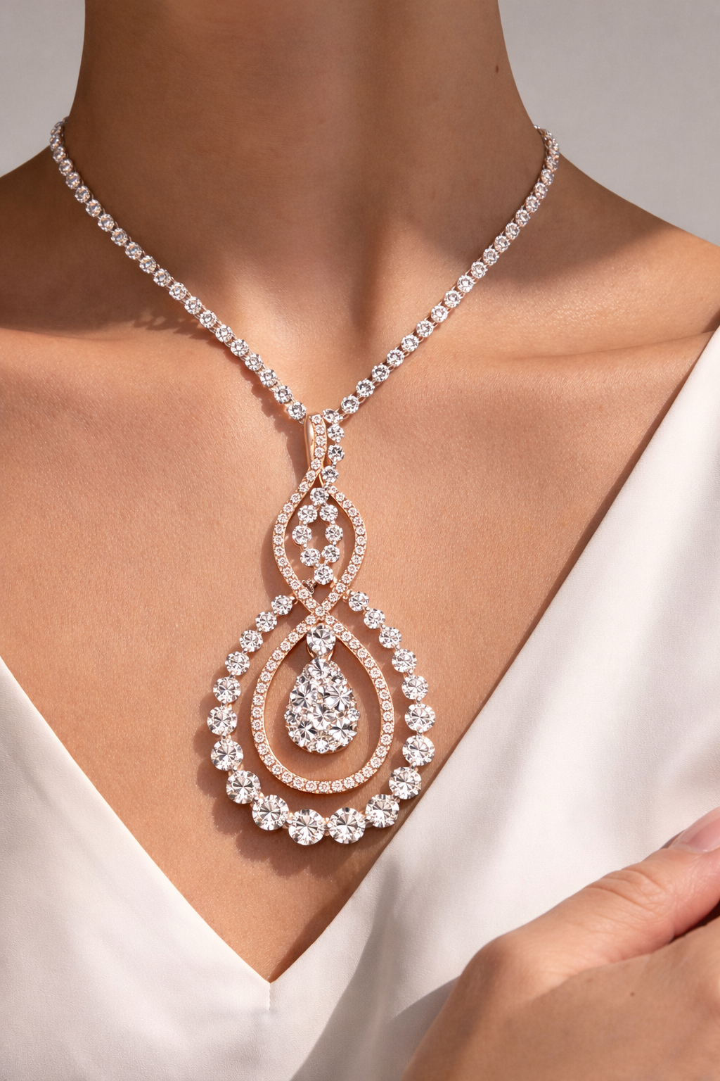 terna Teardrop Lariat Necklace