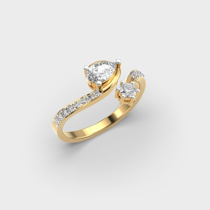 Radiant Dual Spark Diamond Ring