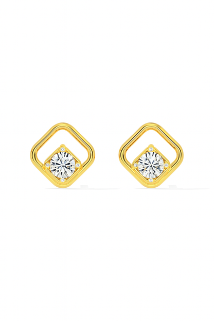 Radiant  Diamond Frame Stud