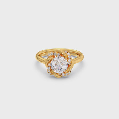 Infinity Twist Diamond Blossom Ring