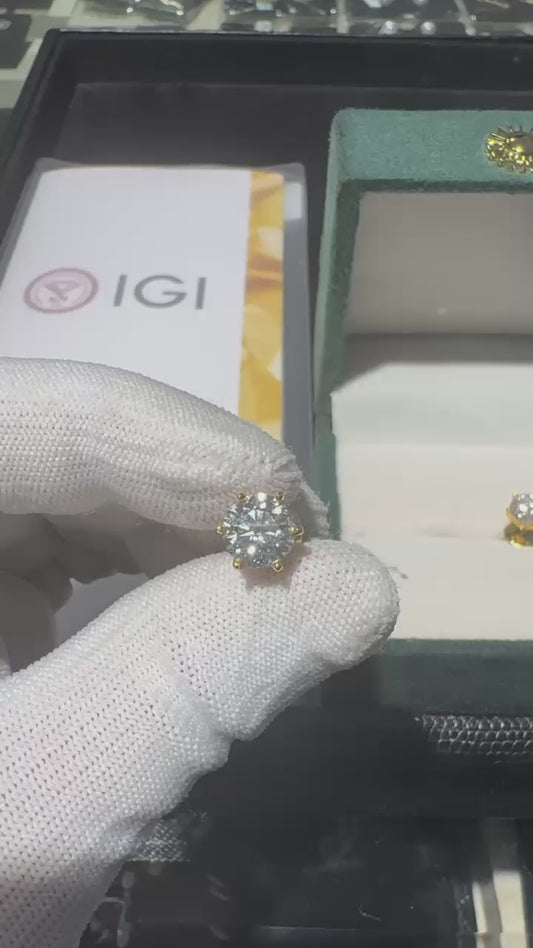 Classice solitaire 6 prong Studs