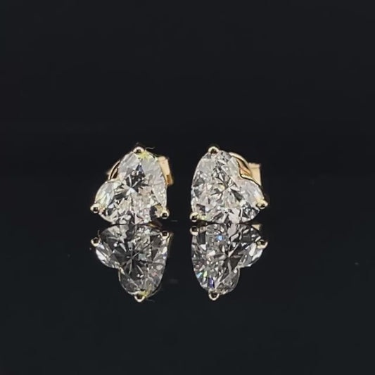 Lab Grown Diamonds Heart Earrings