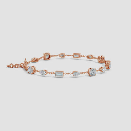 Multi-Shape Lab-Grown Diamond Station Bracelet